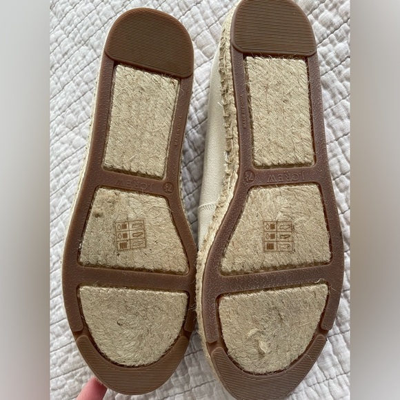 J. Crew Women's Black and Cream Faux Leather Toe Canvas Espadrilles Size 7.5 - Picture 6 of 6